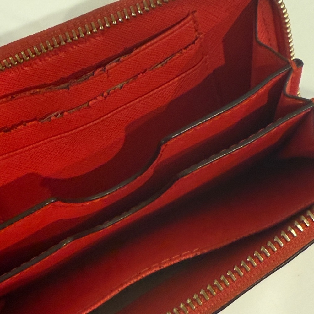 Michael Kors Red Wallet with Gold Accents - Picture 6 of 9